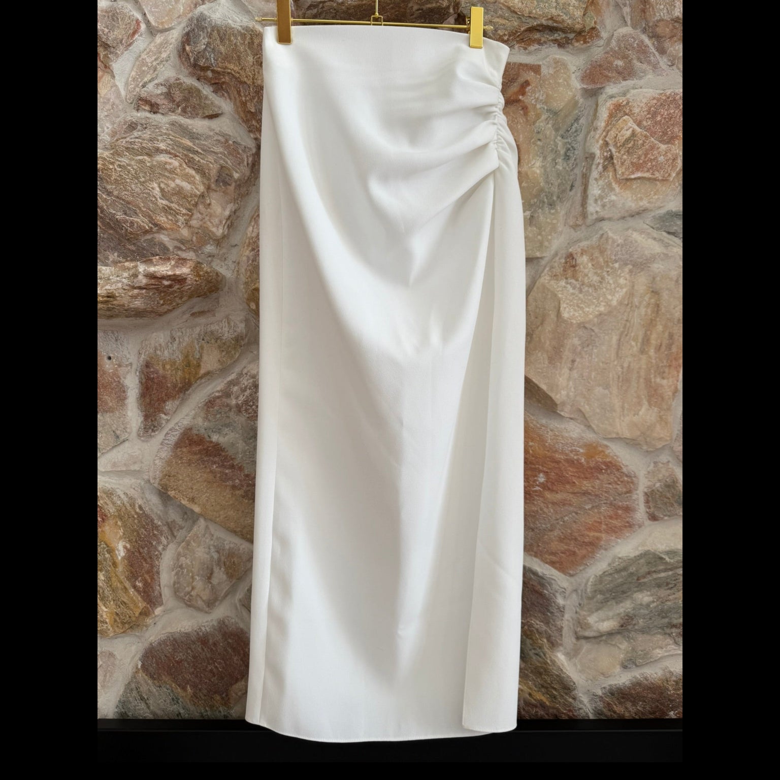 Zara Draped Midi Skirt Size XS- Black & Ecru