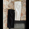 Zara Draped Midi Skirt Size XS- Black & Ecru