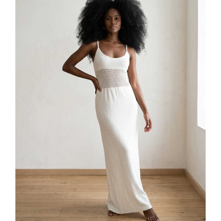 Aho! Atelier Crochet Detail Maxi Dress- Size Large (runs small)