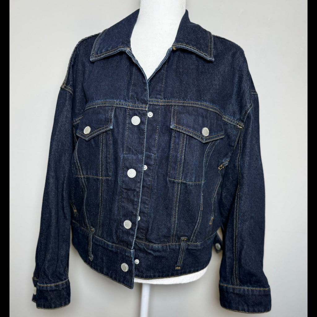 Blank NYC Dark Wash Denim Jacket Size Small (Runs Large)