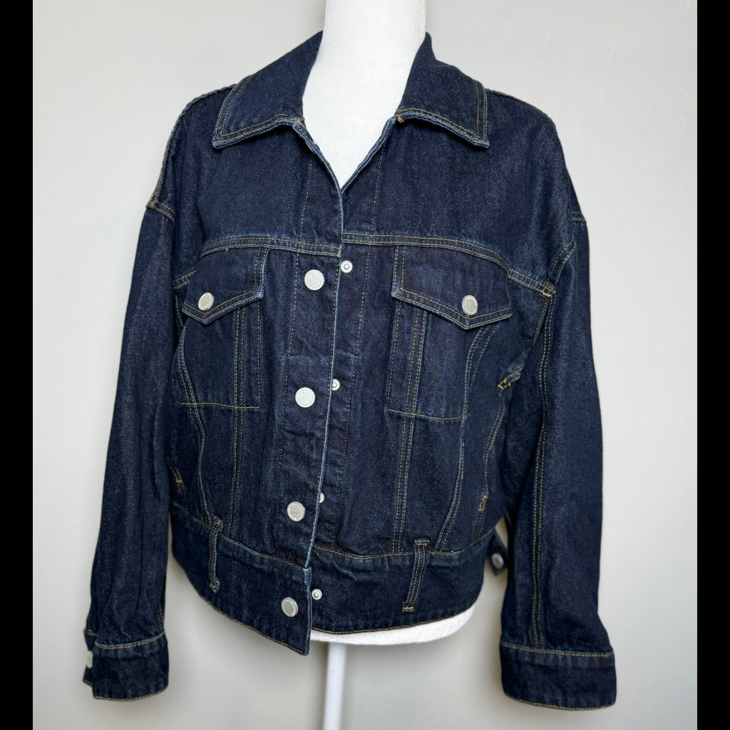 Blank NYC Dark Wash Denim Jacket Size Small (Runs Large)