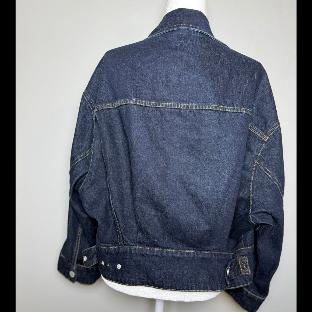 Blank NYC Dark Wash Denim Jacket Size Small (Runs Large)