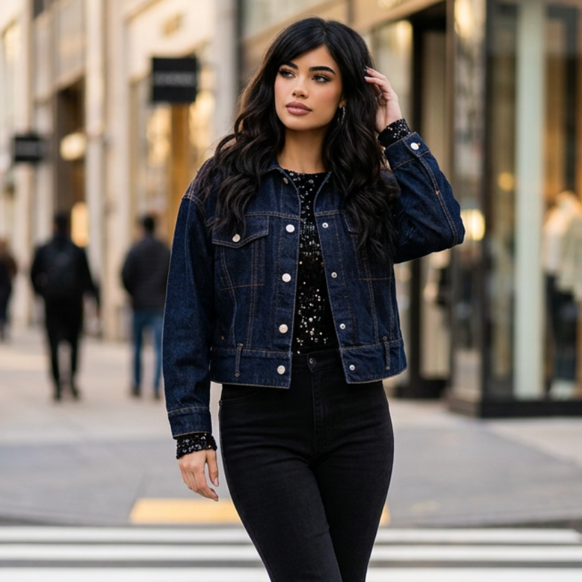 Blank NYC Dark Wash Denim Jacket Size Small (Runs Large)