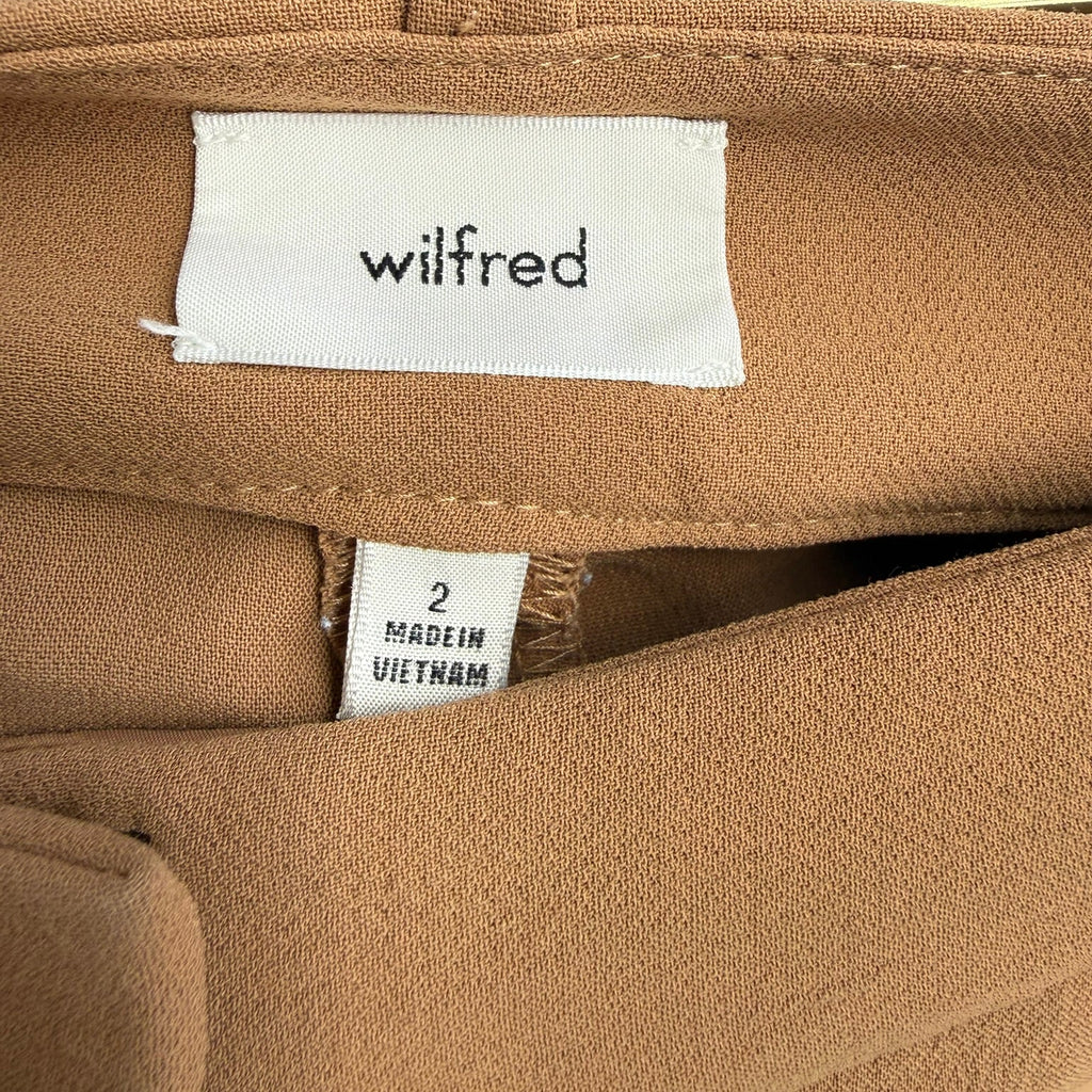 Wilfred High Rise Wide Leg Dress Trouser-Camel Size 2