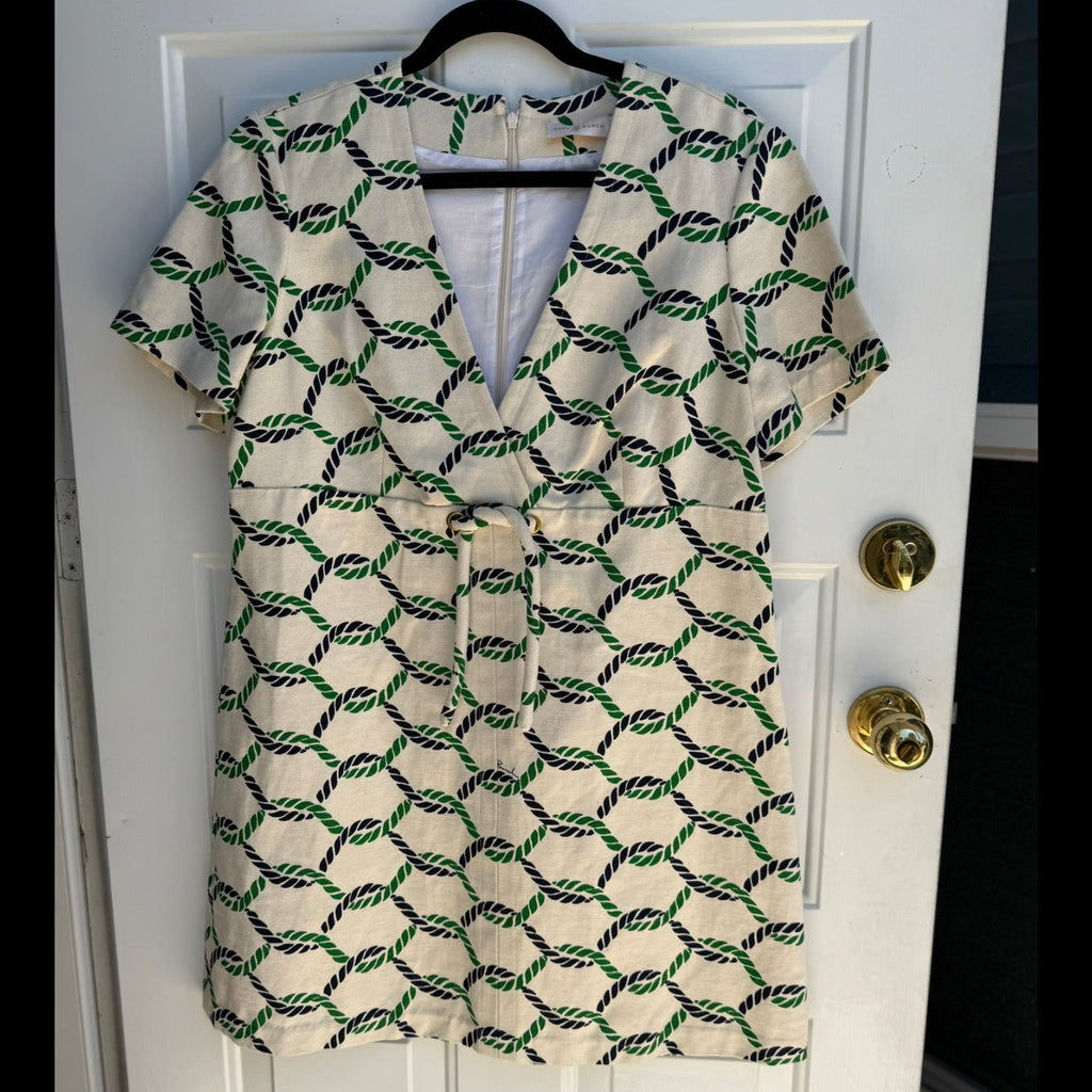 Tory Burch Nautical Rope Print Pier Dress Size 12
