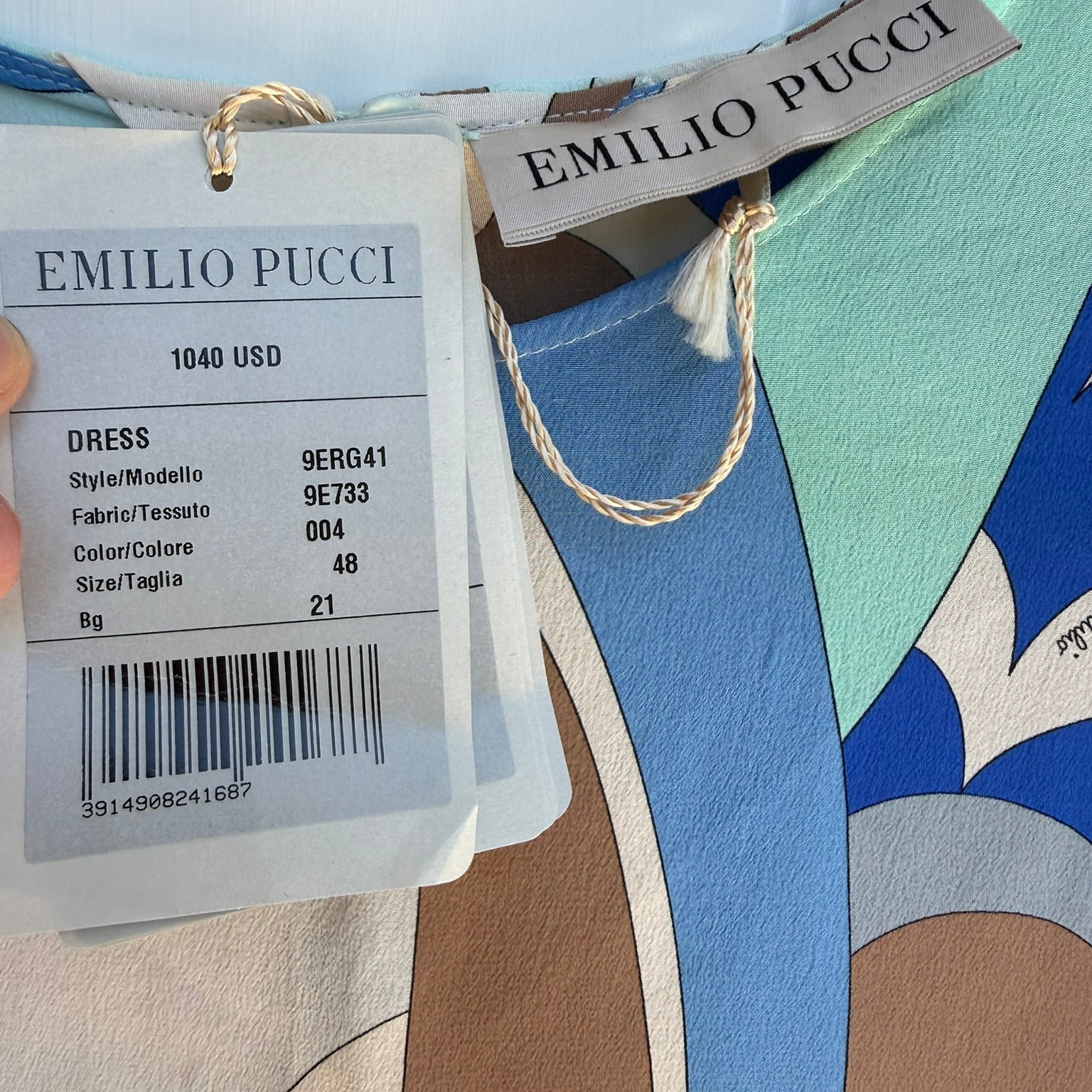 Emilio Pucci Geometric Print Silk Shift Dress Size 48 (8)