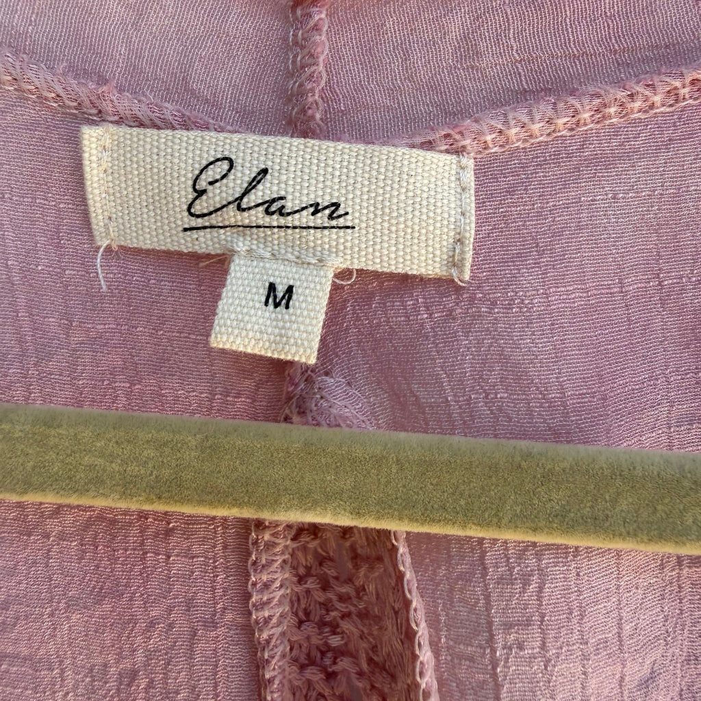 Elan Blush Pink Tie Front Knit Top Size Medium