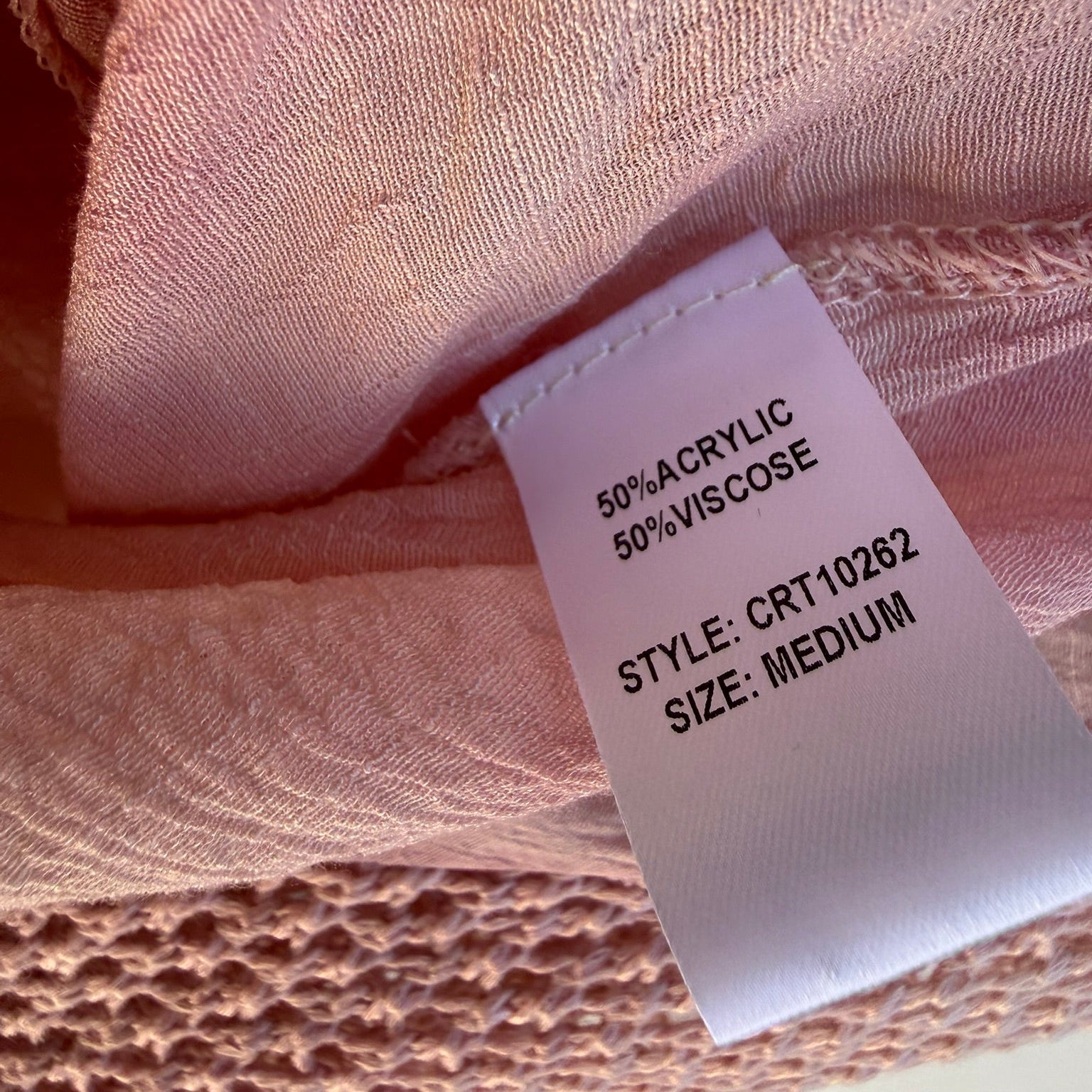Elan Blush Pink Tie Front Knit Top Size Medium