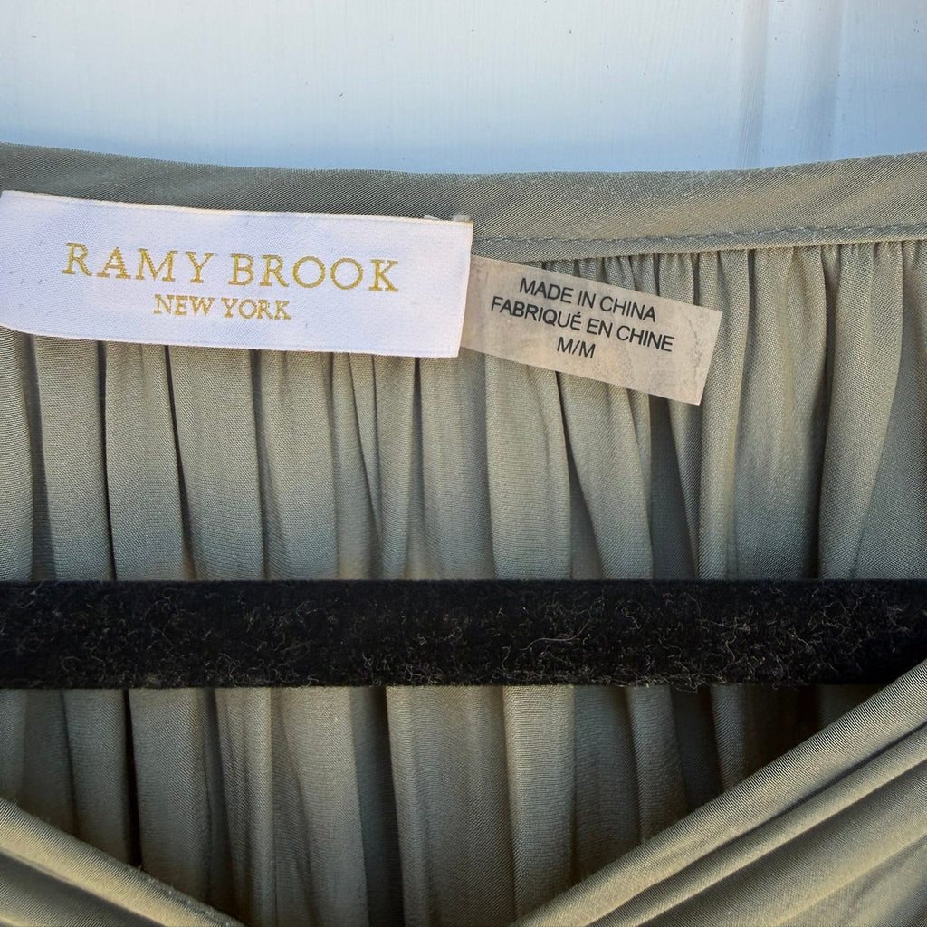 Ramy Brook Olive Grommet Detail Blouse Size Medium