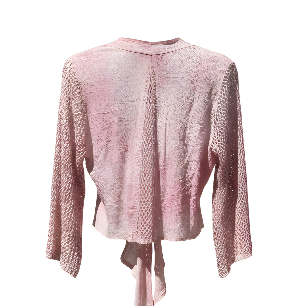 Elan Blush Pink Tie Front Knit Top Size Medium