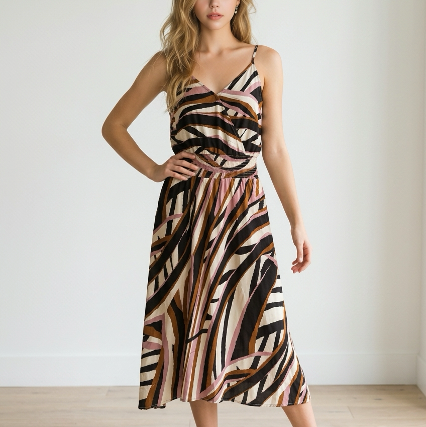 Veronica M Abstract Print Maxi Dress Size XL