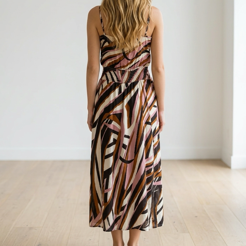 Veronica M Abstract Print Maxi Dress Size XL