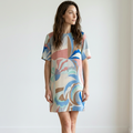 Emilio Pucci Geometric Print Silk Shift Dress Size 48 (8)