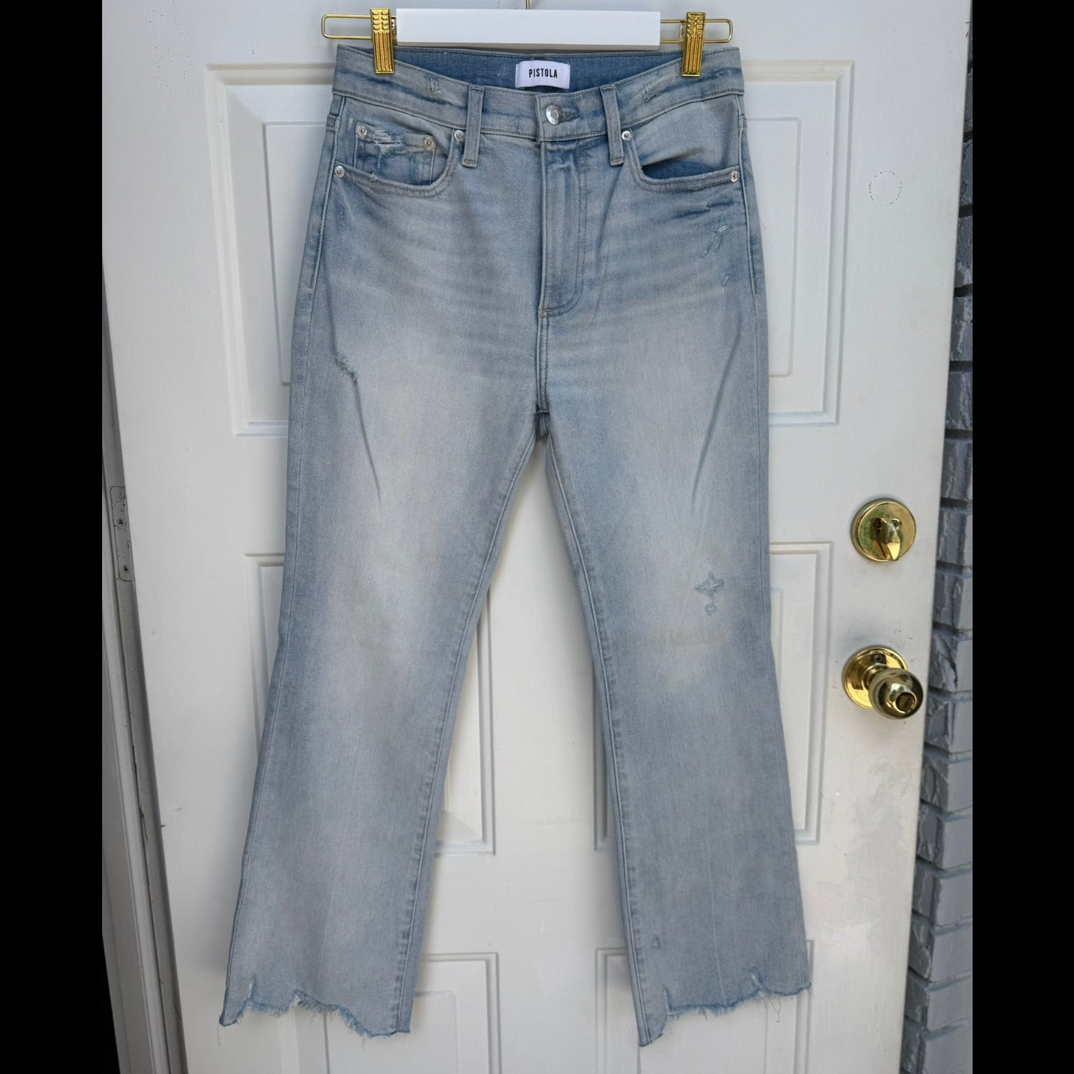 Pistola Light Wash Cropped Flare Jeans Size 27