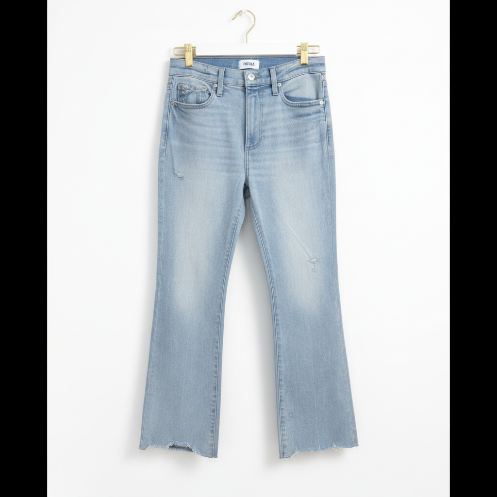 Pistola Light Wash Cropped Flare Jeans Size 27
