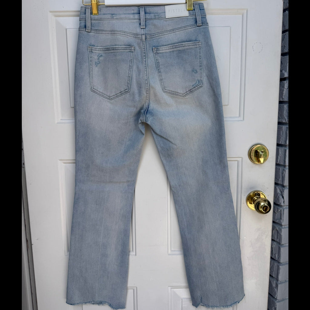 Pistola Light Wash Cropped Flare Jeans Size 27