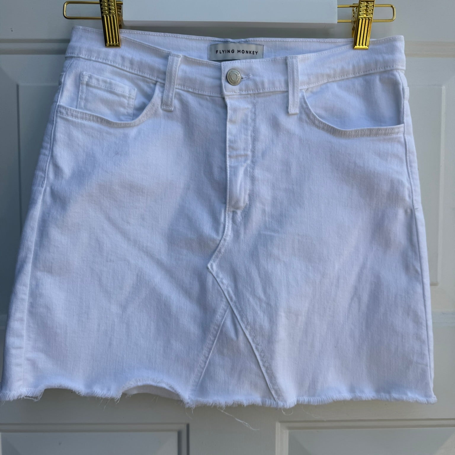Flying Monkey White Denim Mini Skirt Size 29