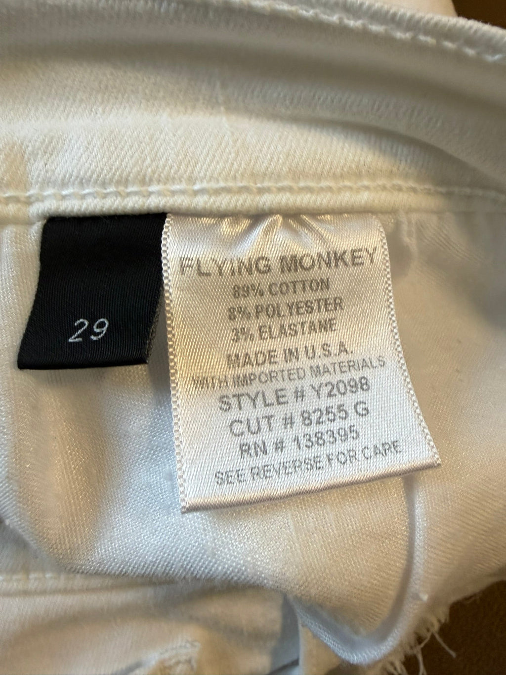Flying Monkey White Denim Mini Skirt Size 29
