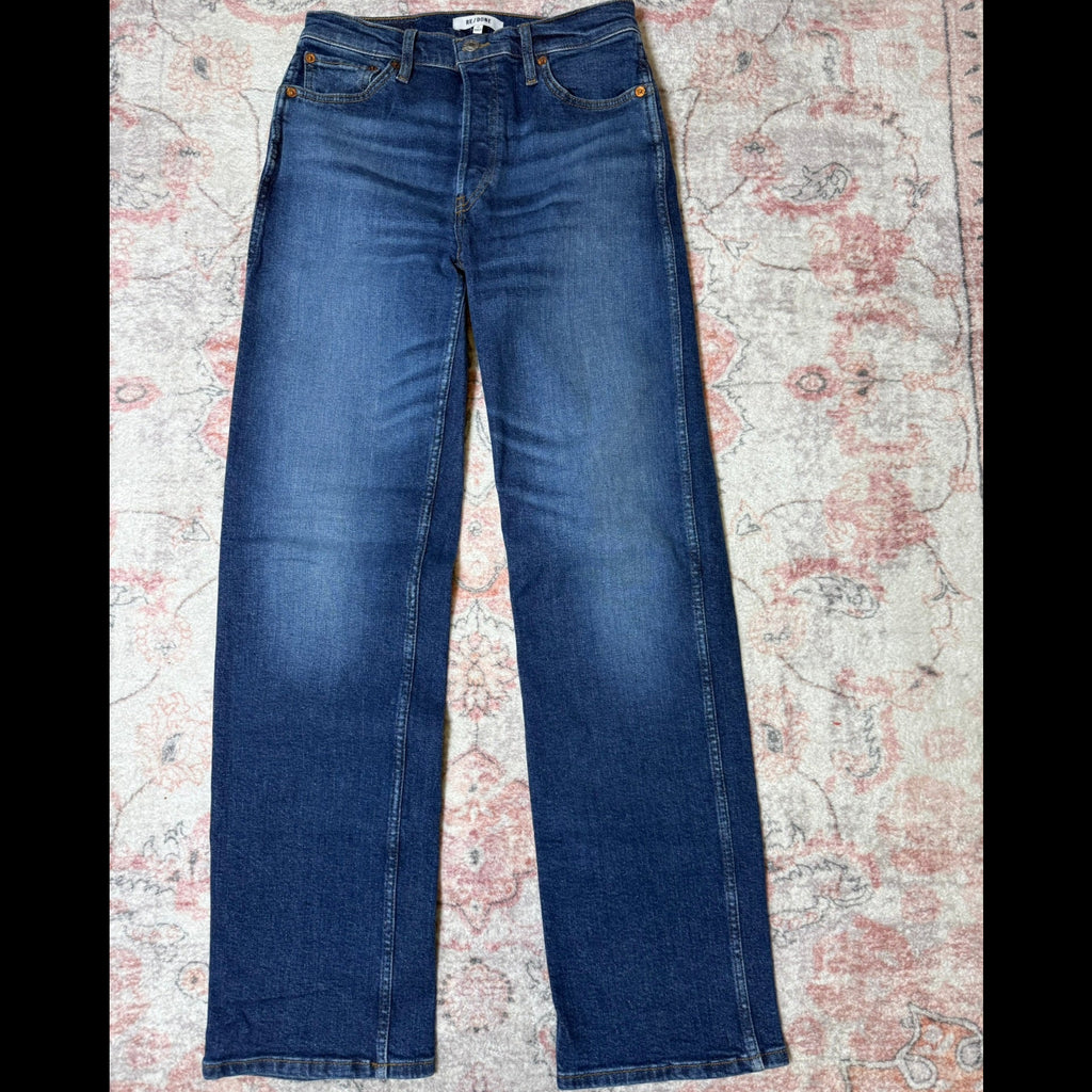 RE/DONE 90s High Rise Loose Jetty Blue Vintage Jeans Size 27