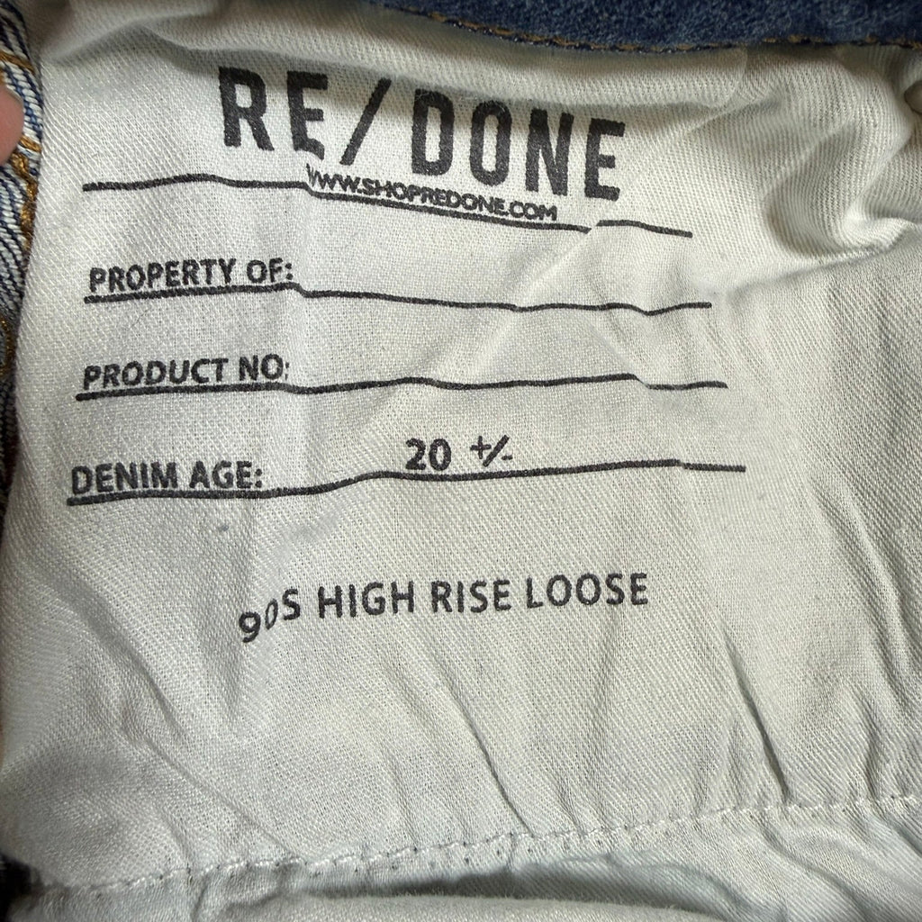 RE/DONE 90s High Rise Loose Jetty Blue Vintage Jeans Size 27