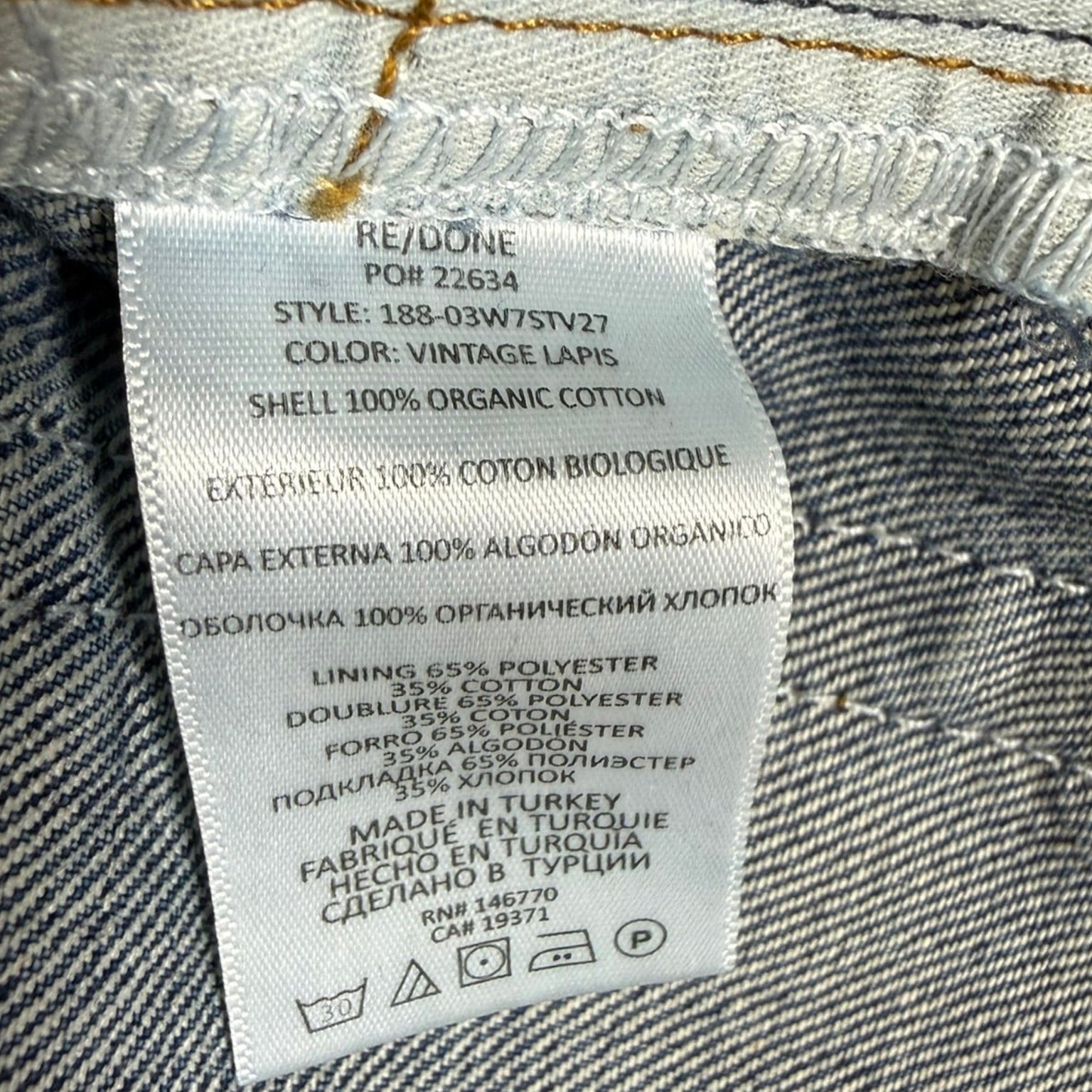 Re/Done 70s Stove Pipe Jeans Size 27