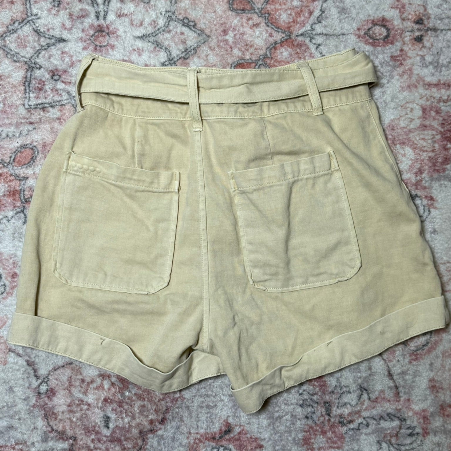 Blank NYC High-Rise Belted Twill Shorts Size 27