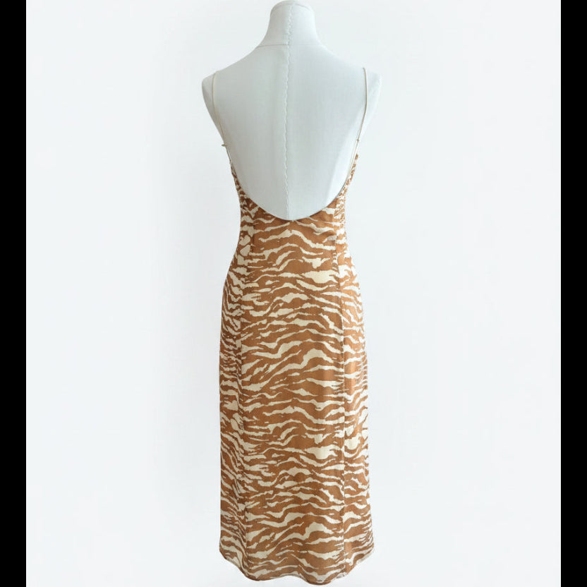 Camilla Coelho Zebra Print Midi Dress Size XXS
