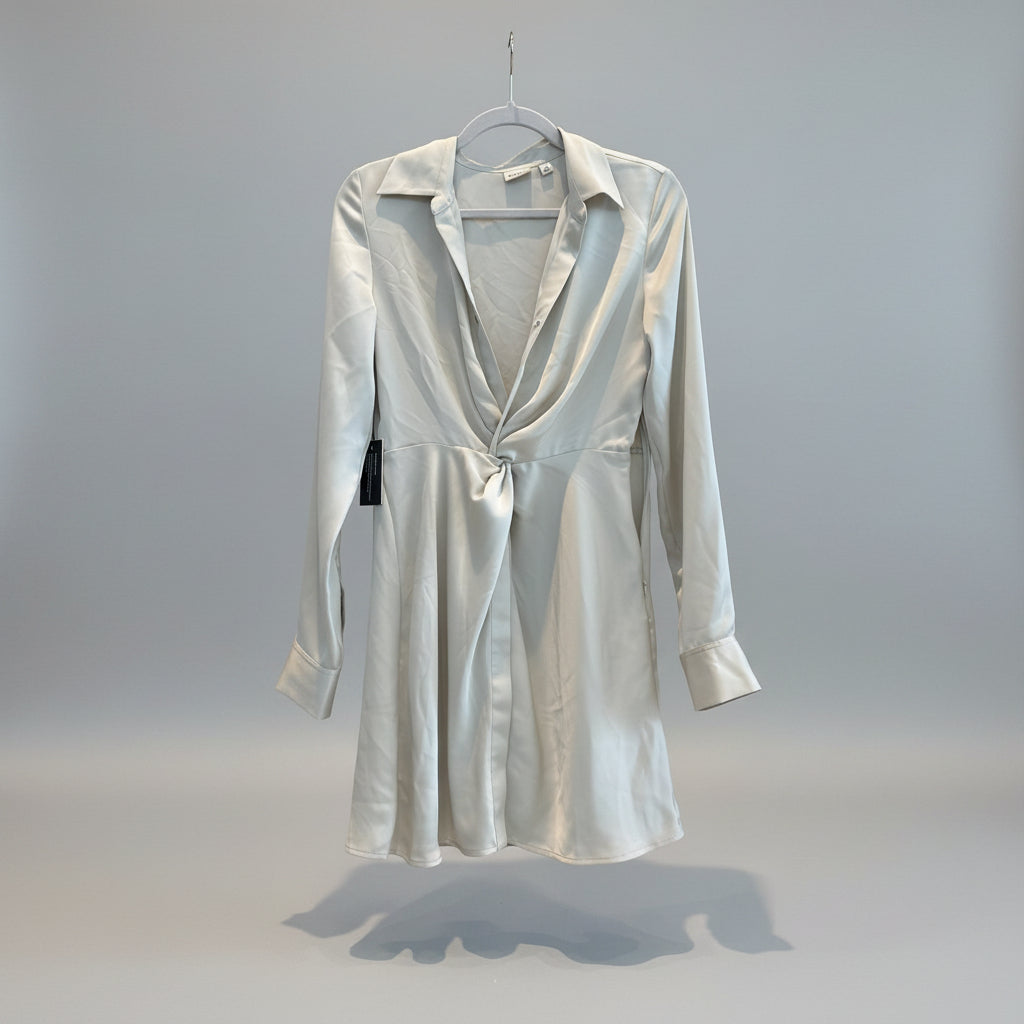 Babaton Satin Twist-Front Mini Dress Size Small