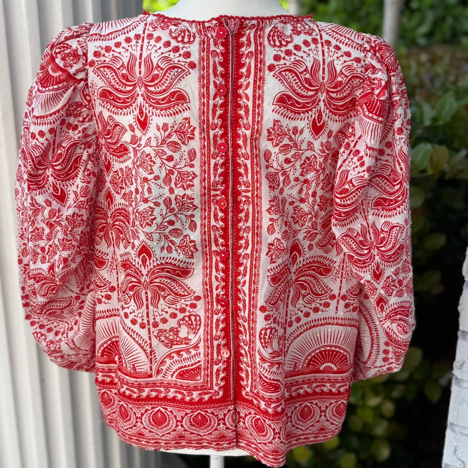 Farm Rio Red River Ride Blouse Size XL