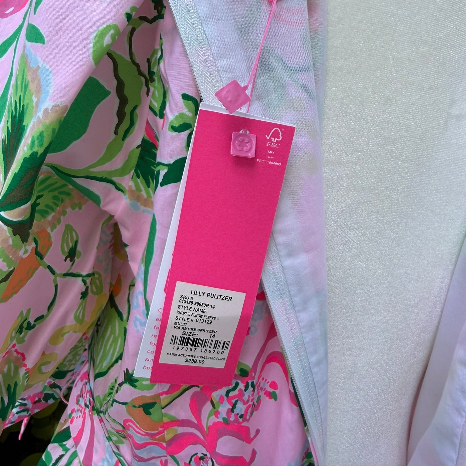 Lilly Pulitzer Knoxlie Elbow Sleeve Dress Size 14