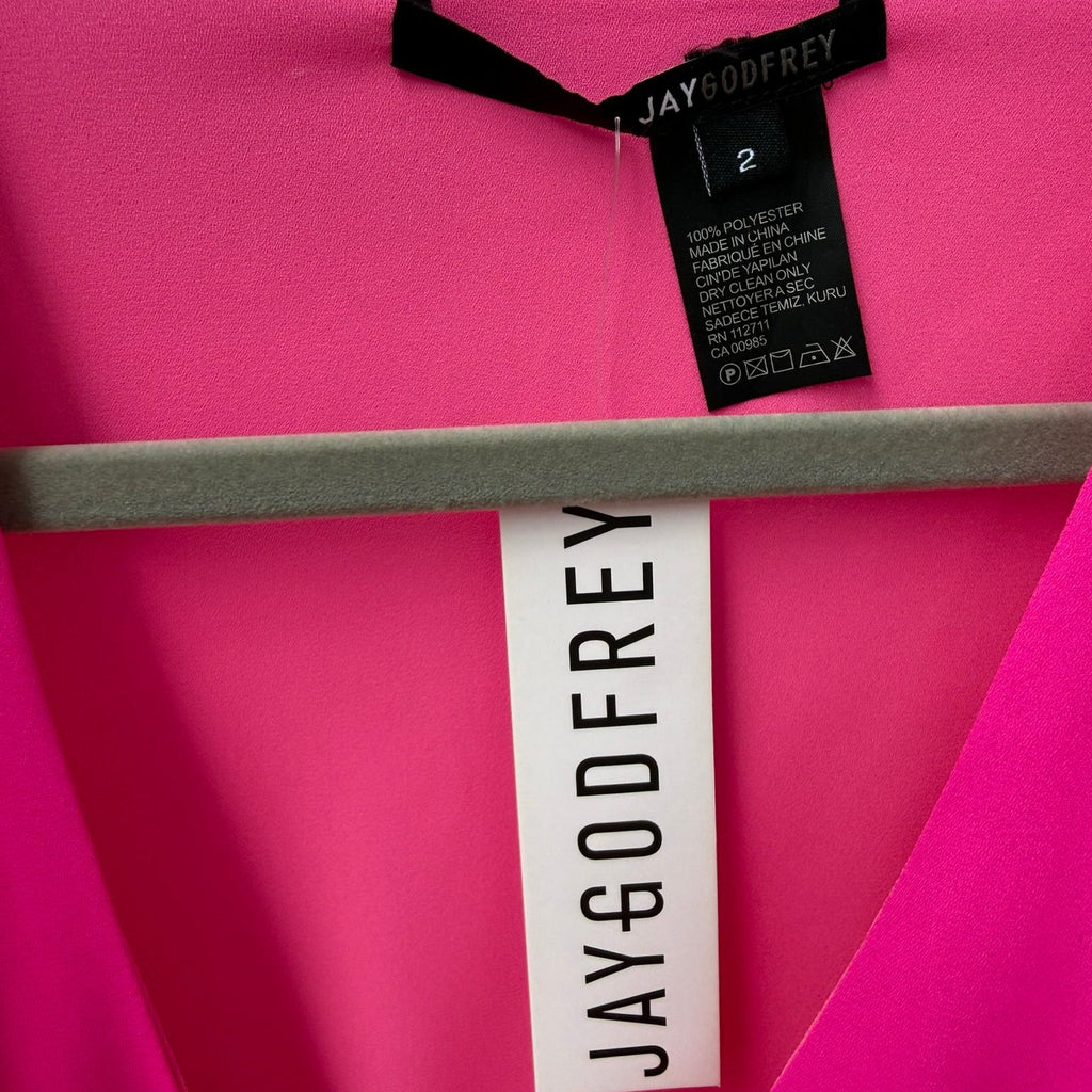 Jay Godfrey Hot Pink Draped Dress Size 2