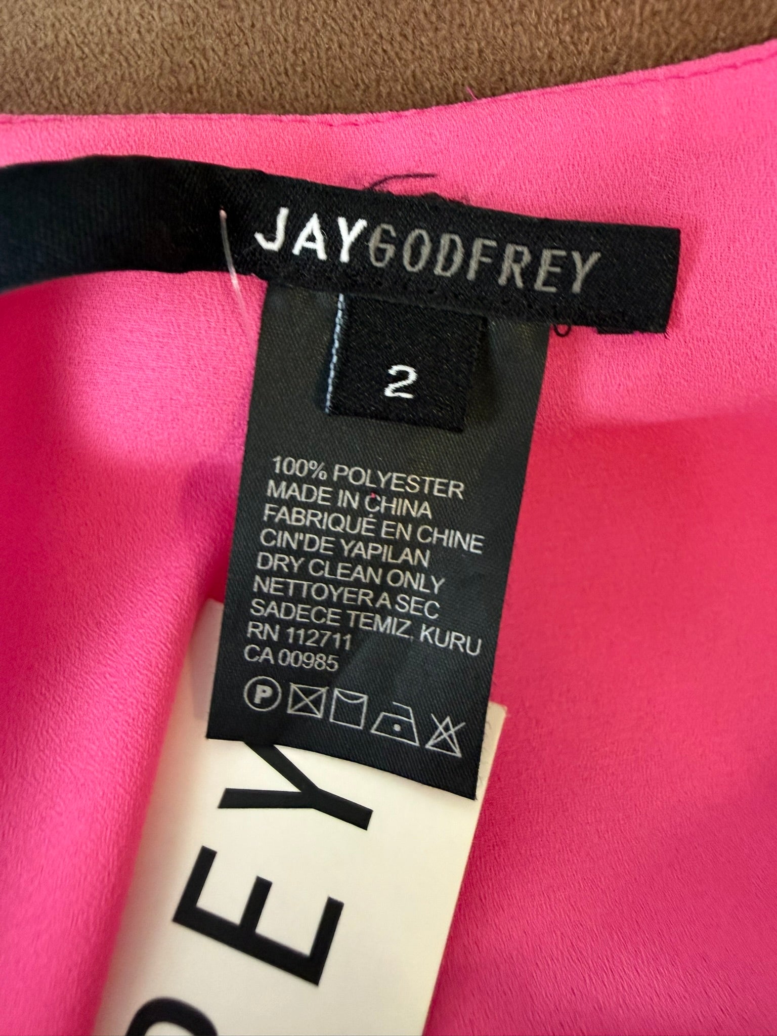 Jay Godfrey Hot Pink Draped Dress Size 2