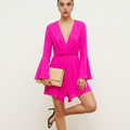 Jay Godfrey Hot Pink Draped Dress Size 2