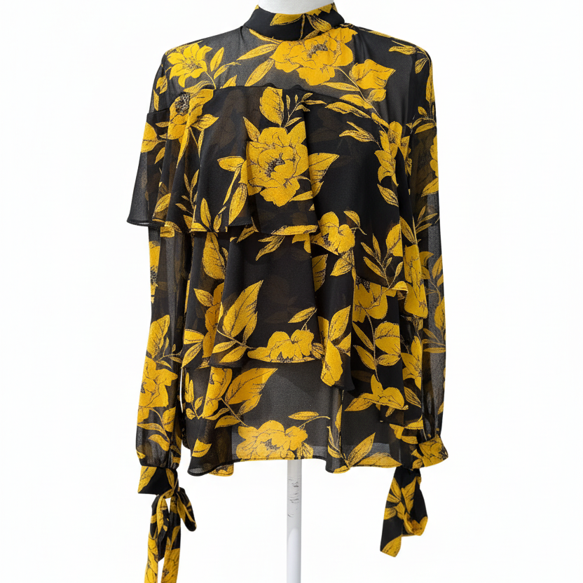 Jay Godfrey Floral Ruffle Blouse- New with tags