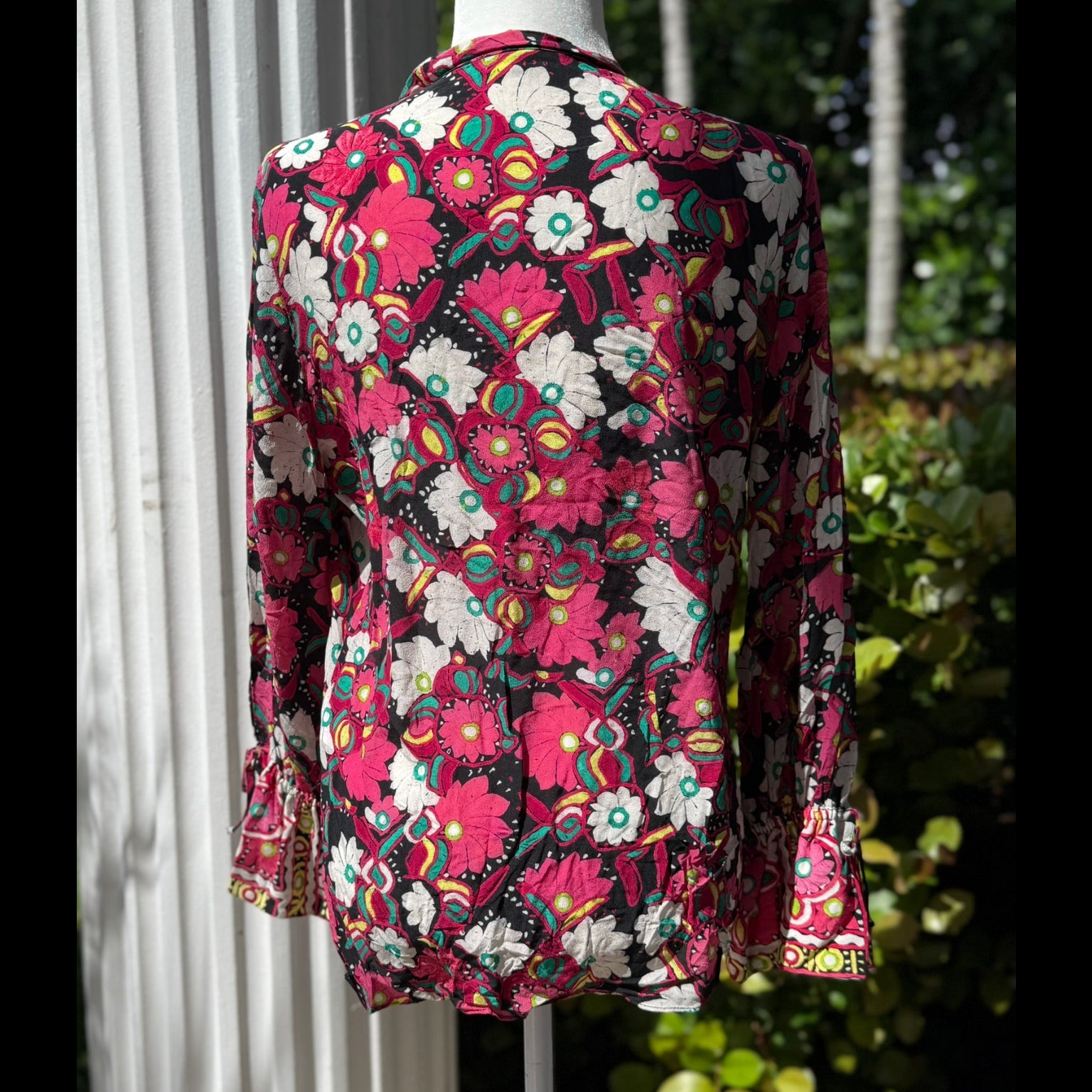 Kobi Halperin Floral Silk Blouse Size Medium