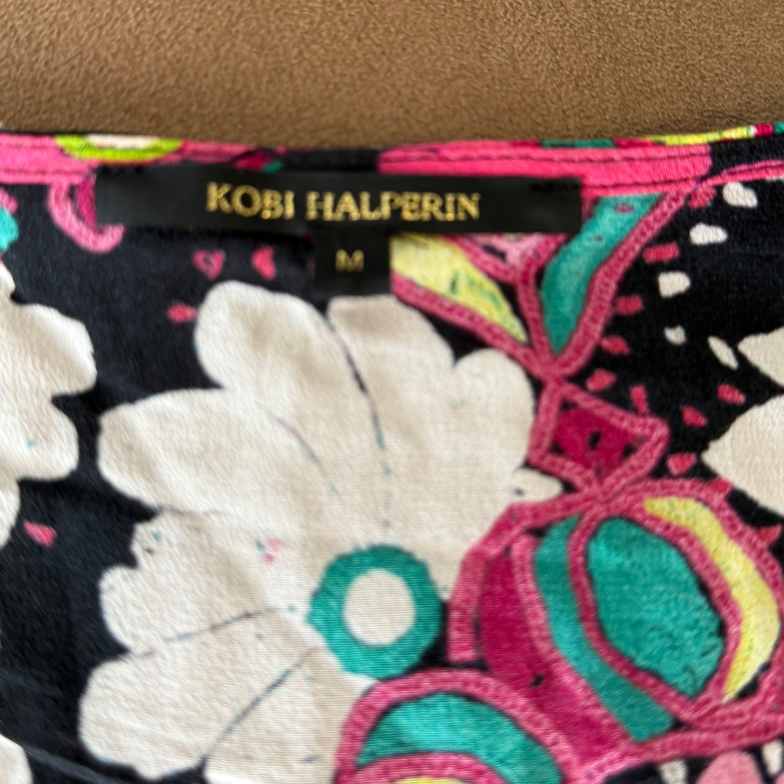 Kobi Halperin Floral Silk Blouse Size Medium