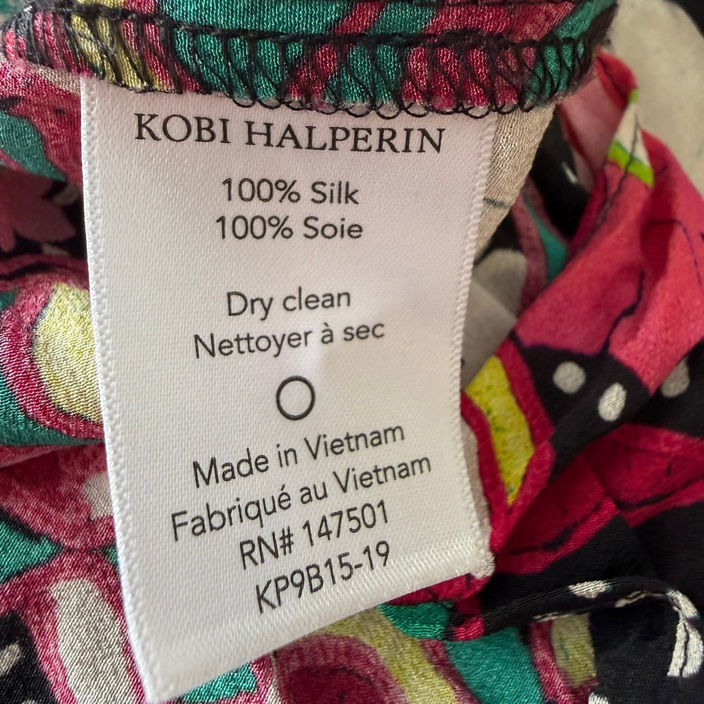 Kobi Halperin Floral Silk Blouse Size Medium