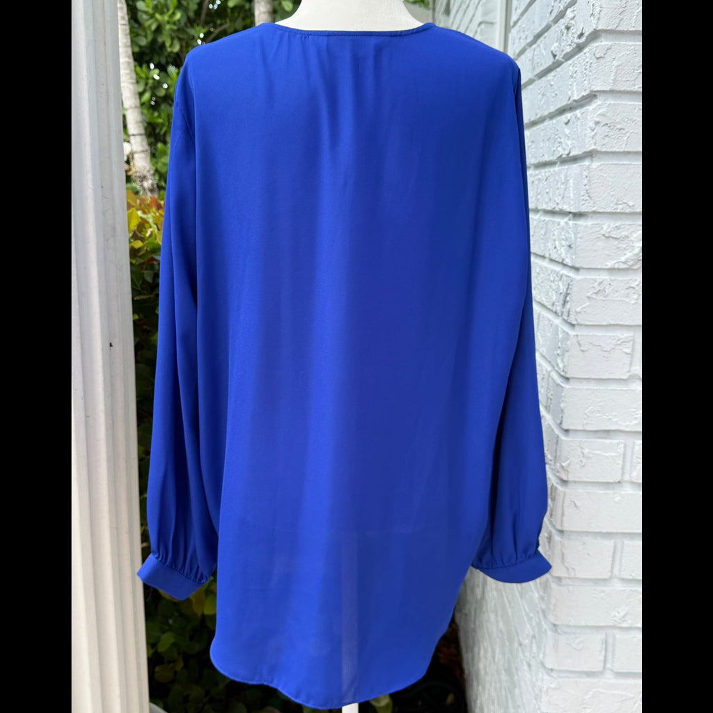 Single Los Angeles Royal Blue Wrap Blouse Size XL