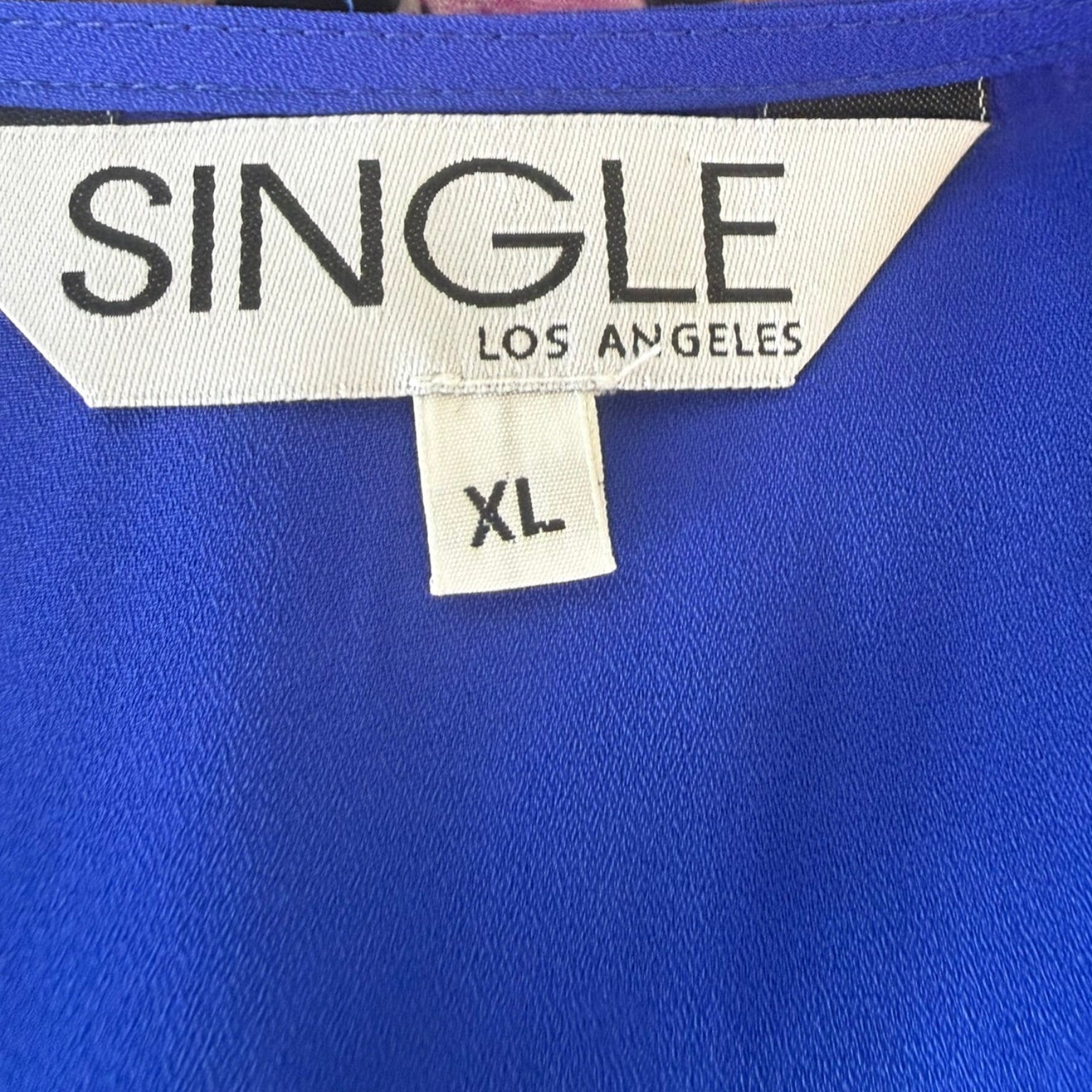 Single Los Angeles Royal Blue Wrap Blouse Size XL