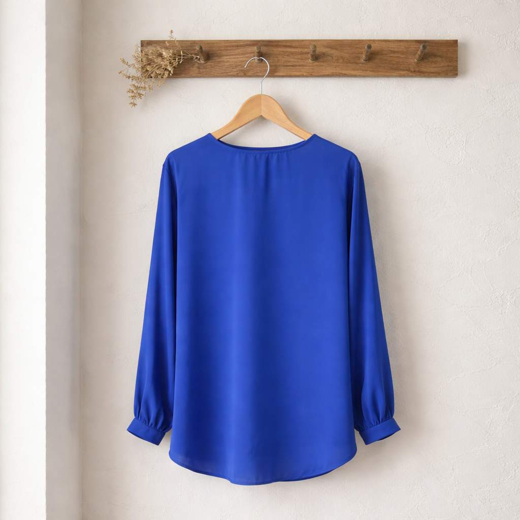 Single Los Angeles Royal Blue Wrap Blouse Size XL