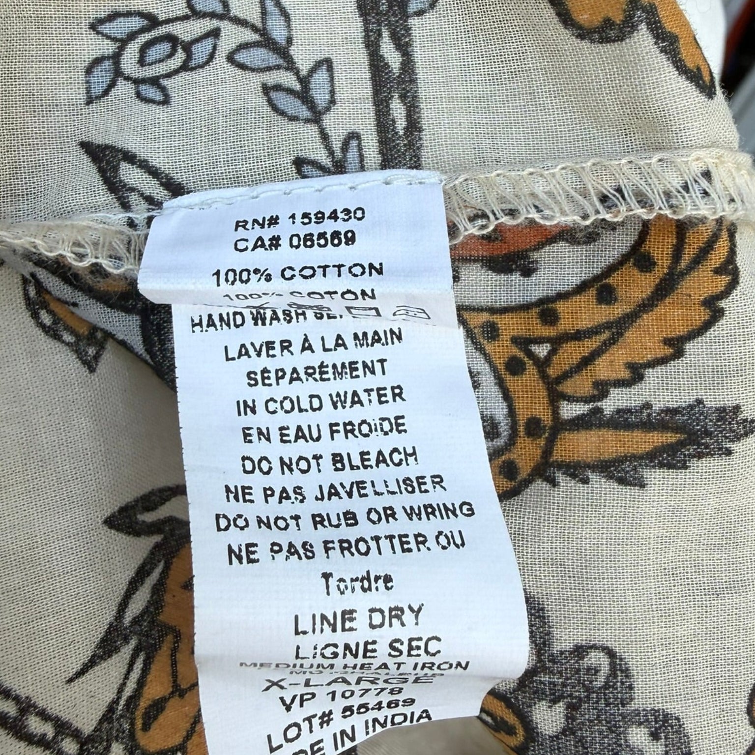 Elan Floral Print Boho Blouse Size XL