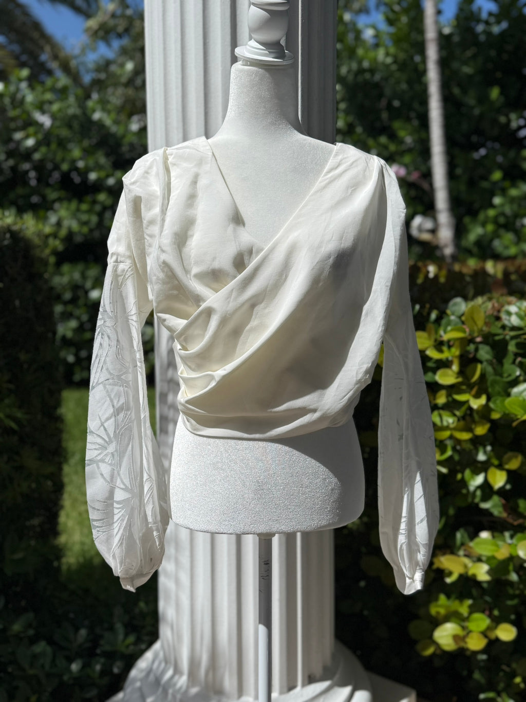 Asilio White Wild Wrap Crop Top Size Medium