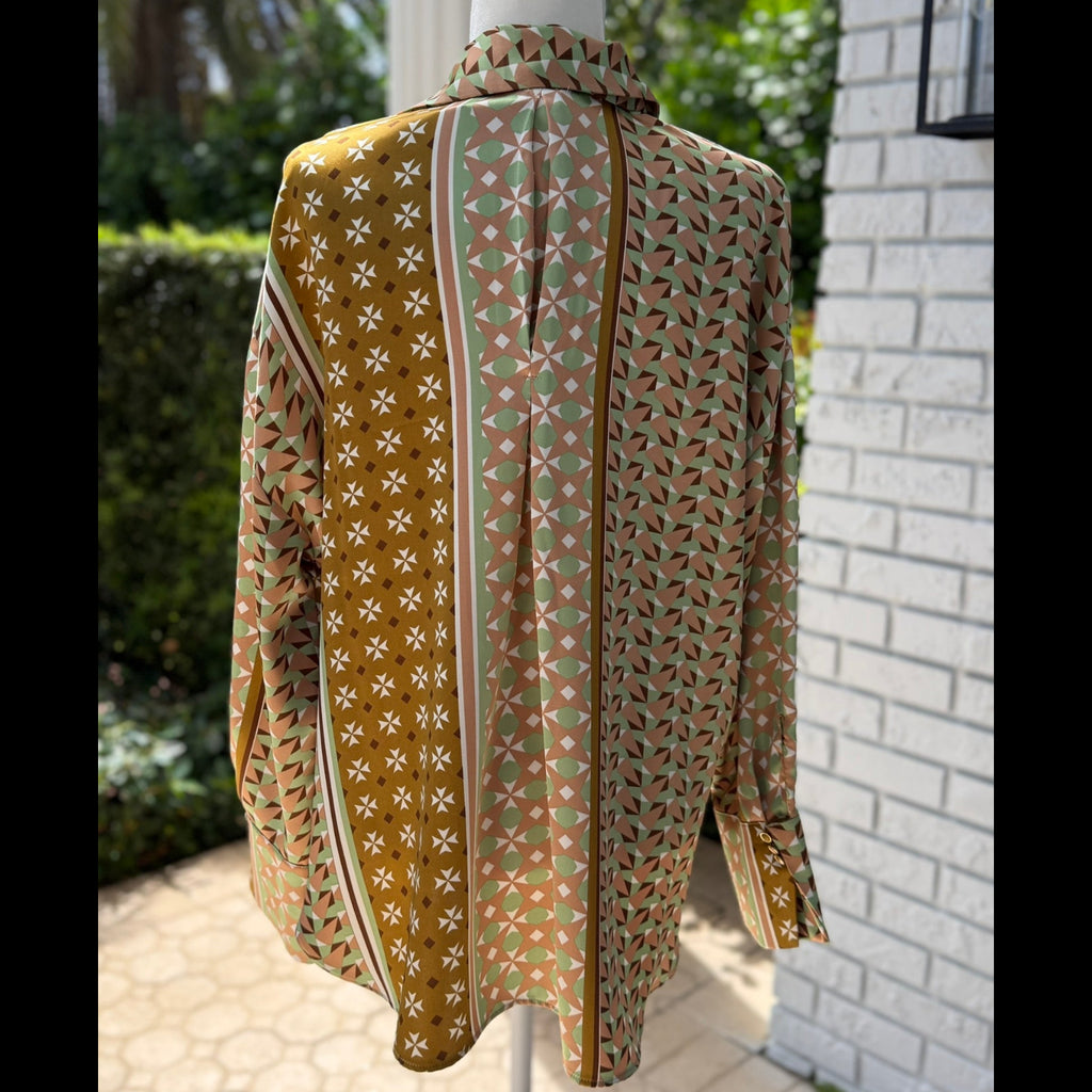 House of Harlow 1960 Geometric Blouse Size XL