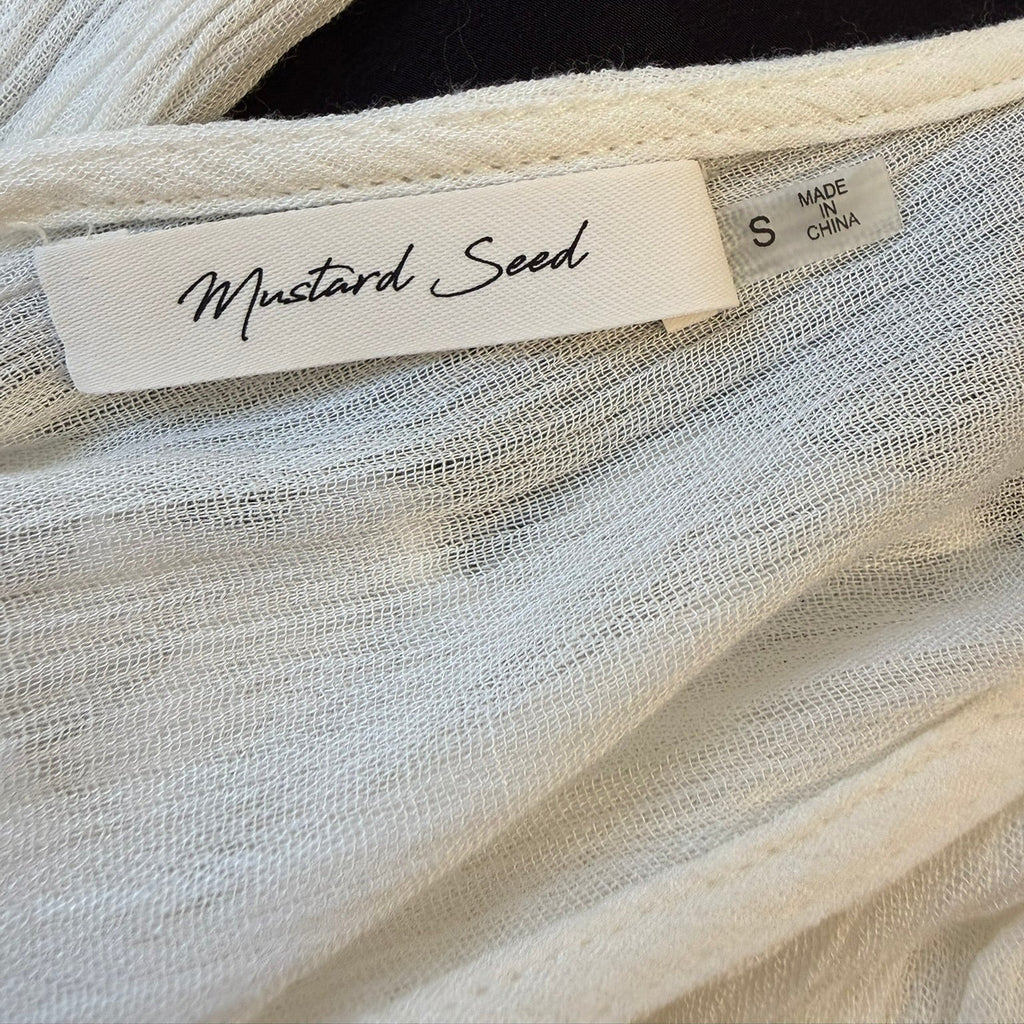 Mustard Seel White Tiered Mini Dress Size Small