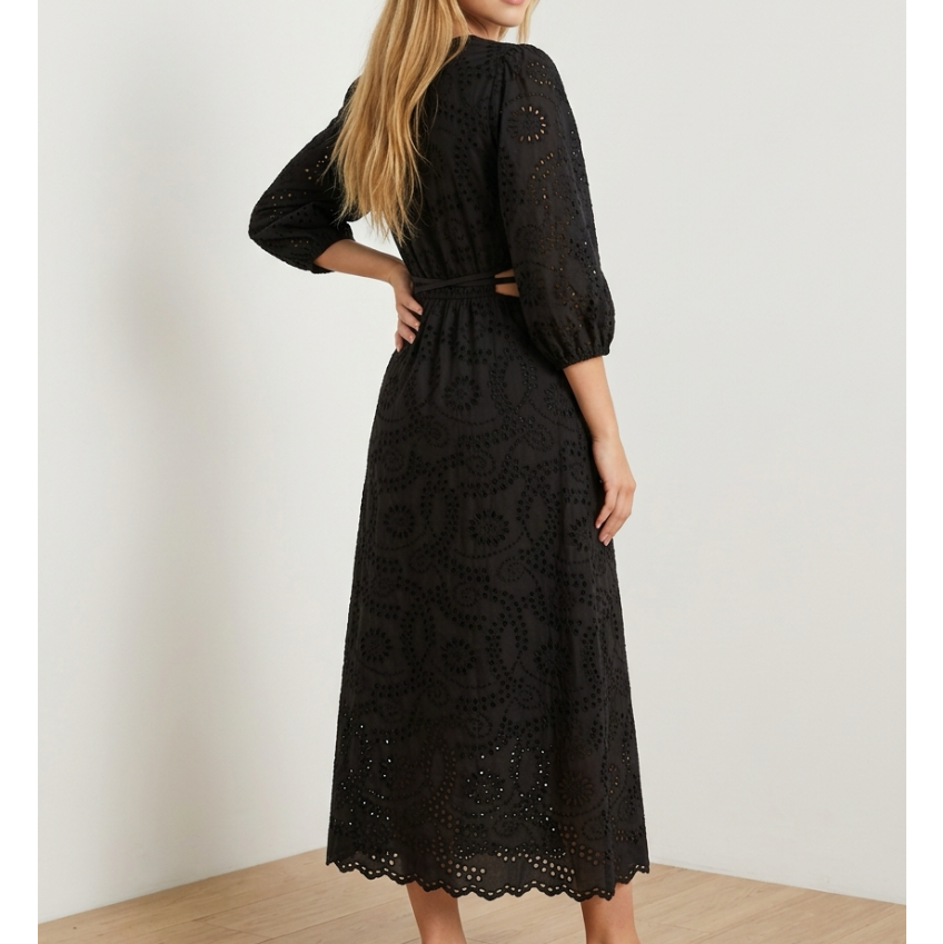 Young Fabulous & Broke (YFB) Eyelet Cutout Midi Dress Size Small