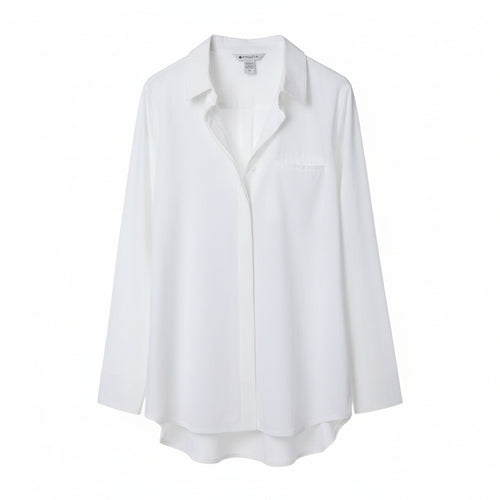 Athleta Urbanite Lightweight Long Sleeve Button Down Shirt- White Size Medium