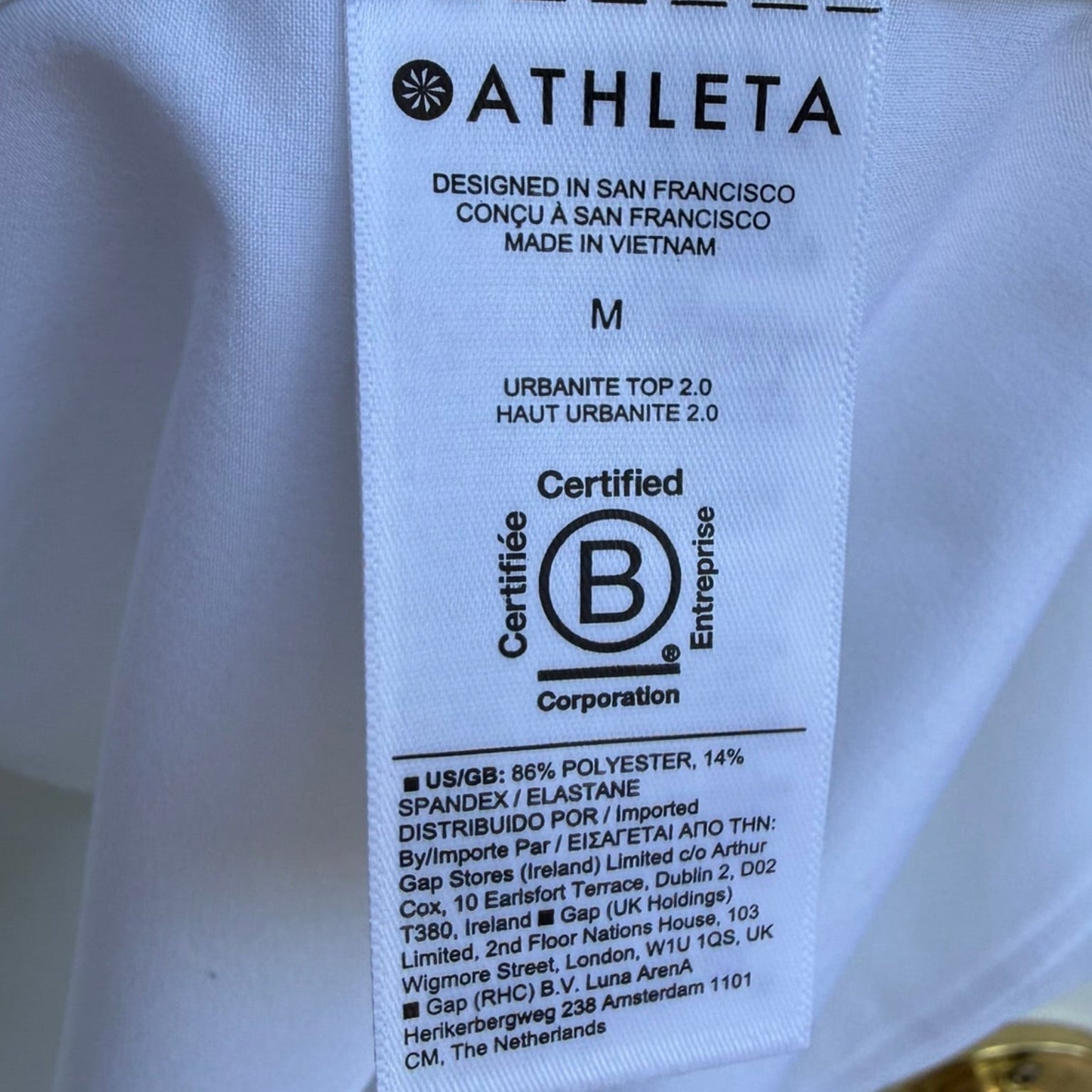 Athleta Urbanite Lightweight Long Sleeve Button Down Shirt- White Size Medium