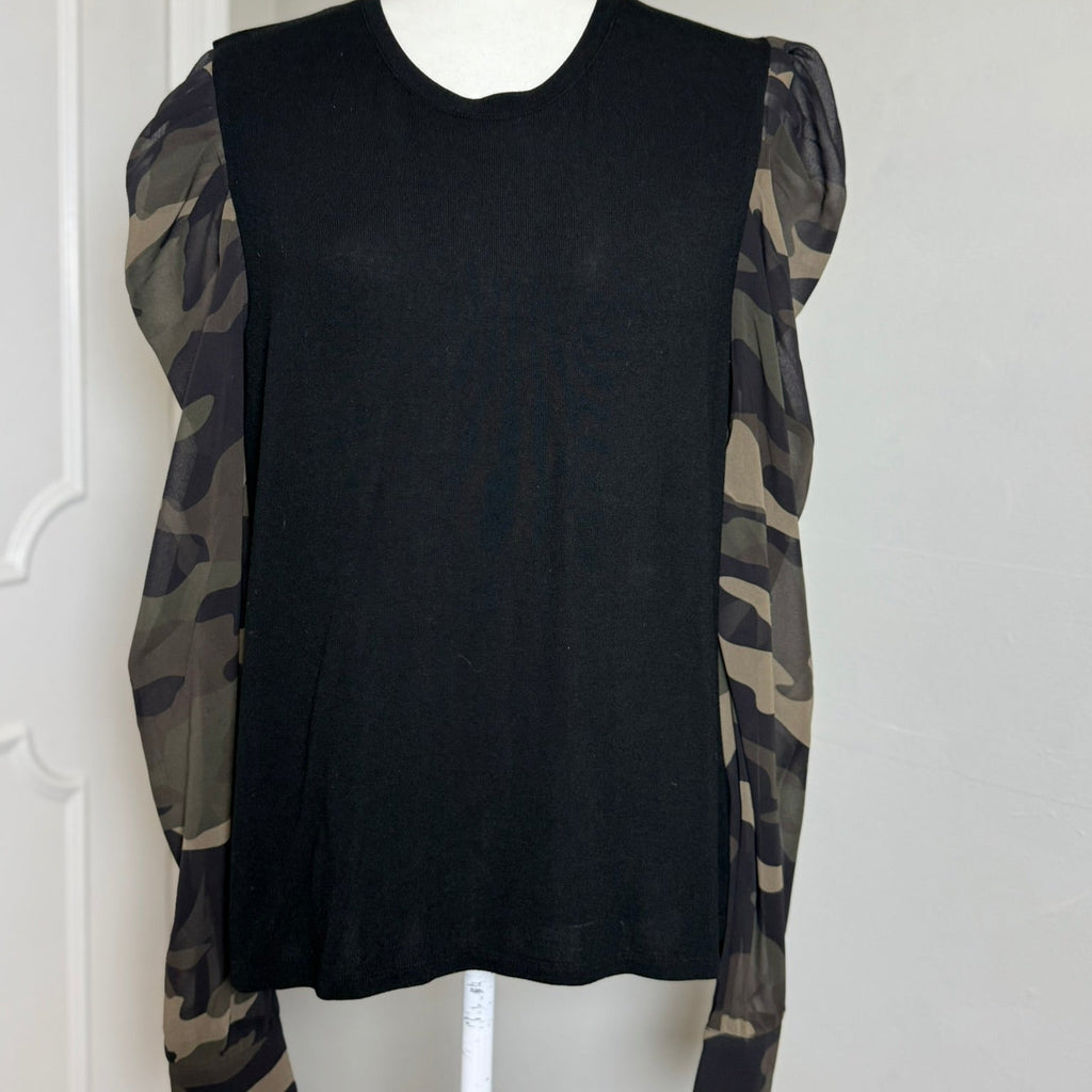 Generation Love Camo Puff Sleeve Top Size Large