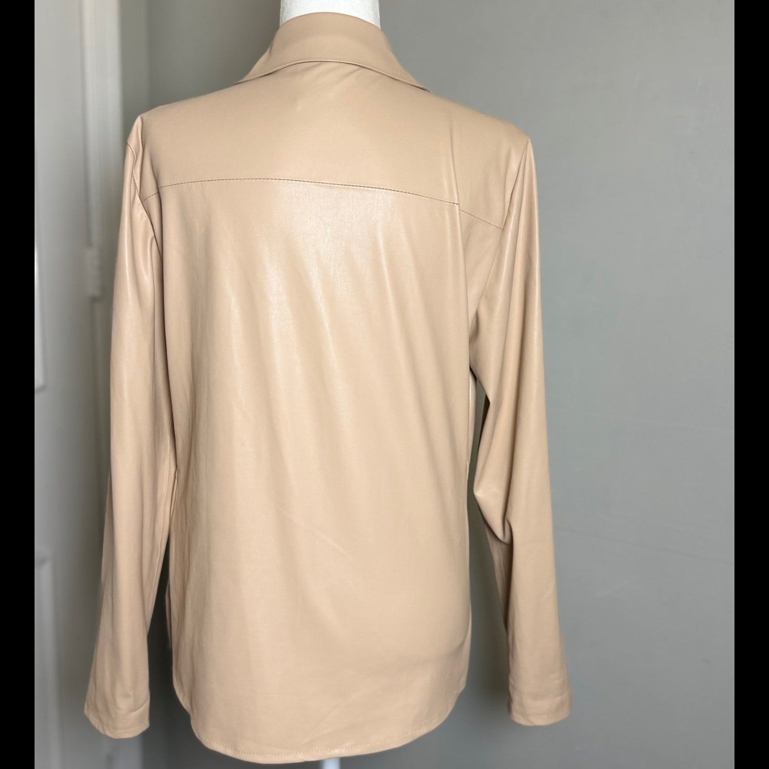 Donna Karan New York Faux Leather Top- Size Large