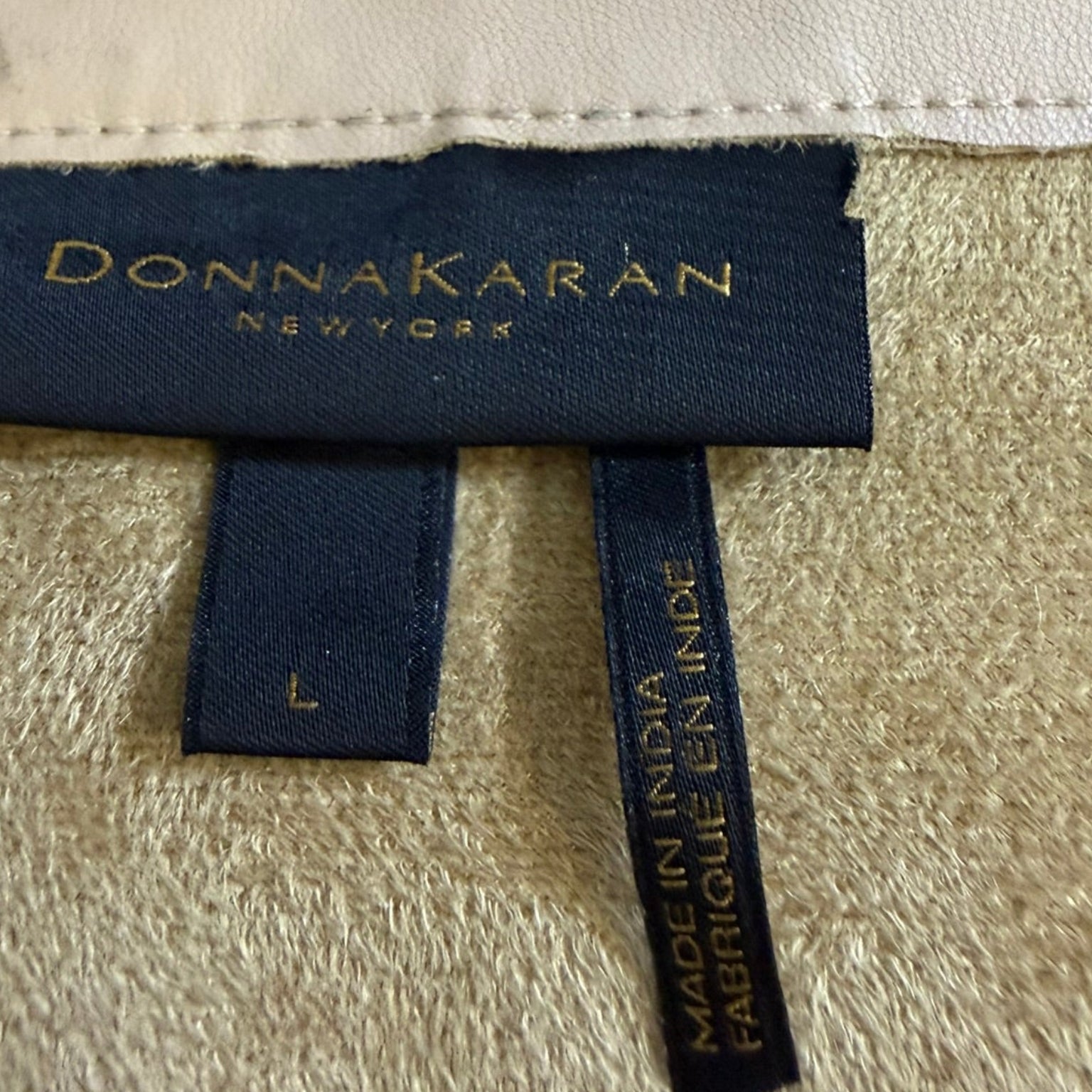 Donna Karan New York Faux Leather Top- Size Large